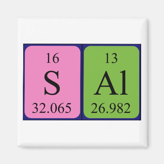 Sal periodiek table name magnet (Voorkant)