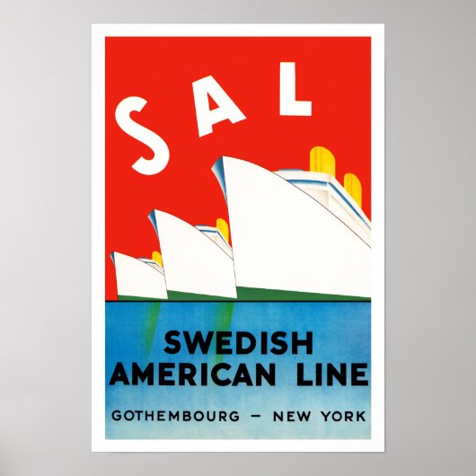 SAL ~ Swedish American Line Poster (Voorkant)