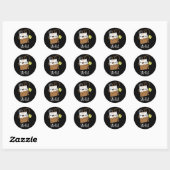 Sal-thee Grappige Thee Woordspeling Donkere Achter Ronde Sticker (Vel)