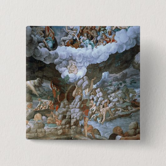 Sala dei Giganti (fresco) (zie ook 78482-88) Vierkante Button 5,1 Cm (Voorkant)