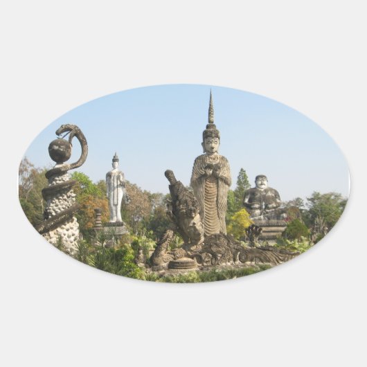 Sala Keo Kou, Nong Khai, Thailand Ovale Sticker (Voorkant)