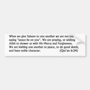 Salaam Bericht Bumpersticker