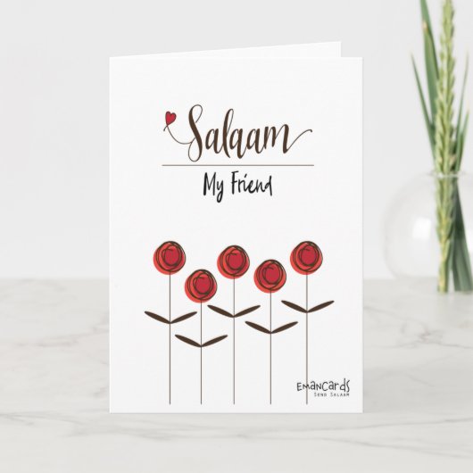 Salaam & Dua - Rozen voor een vriend Kaart (Voorkant)
