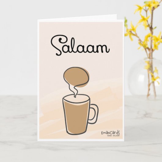 Salaam & Dua - Tea cup Kaart (Gele Bloem)