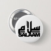 Salaam zwart ronde button 5,7 cm (Voorkant /achterkant)