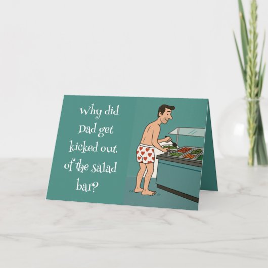 🥗 "Salad Bar Dad" Vaderdag Bedankkaart (Voorkant)