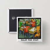Salad Bar Examen Grappig Vierkante Button 5,1 Cm (Voorkant /achterkant)