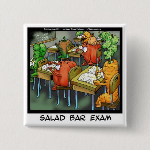 Salad Bar Examen Grappig Vierkante Button 5,1 Cm