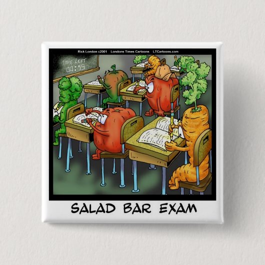 Salad Bar Examen Grappig Vierkante Button 5,1 Cm (Voorkant)