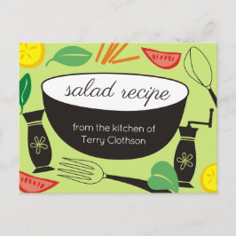 Salad bowl gepersonaliseerde bakken recept kaart