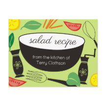 Salad bowl gepersonaliseerde bakken recept kaart