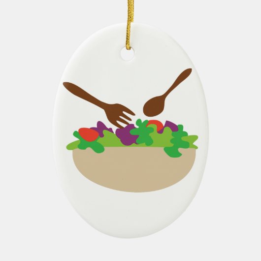 Salad Bowl Keramisch Ornament (Voorkant)