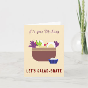 Salad Bowl Schattige Grappige Verjaardag Kaart