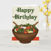 Salad Healthy Vegetarian Happy Birthday Kaart (Gele Bloem)