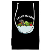 Salad-mander Funny Salamander Animal Pun Dark BG Klein Cadeauzakje (Voorkant)