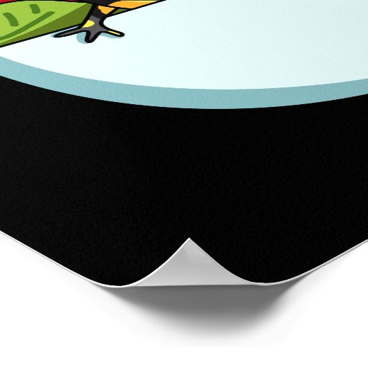 Salad-mander Funny Salamander Animal Pun Dark BG Poster (Hoek)