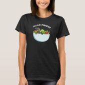 Salad-mander Funny Salamander Animal Pun Dark BG T-shirt (Voorkant)