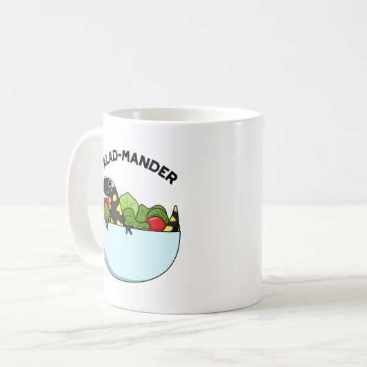 Salad-mander Funny Salamander Animal Pun Koffiemok (Voorkant links)