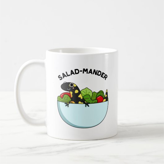 Salad-mander Funny Salamander Animal Pun Koffiemok (Links)