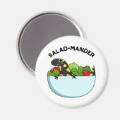 Salad-mander Funny Salamander Animal Pun Magneet (Voorkant / Achterkant)
