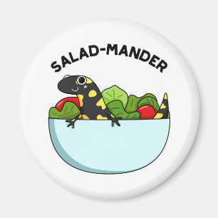 Salad-mander Funny Salamander Animal Pun Magneet