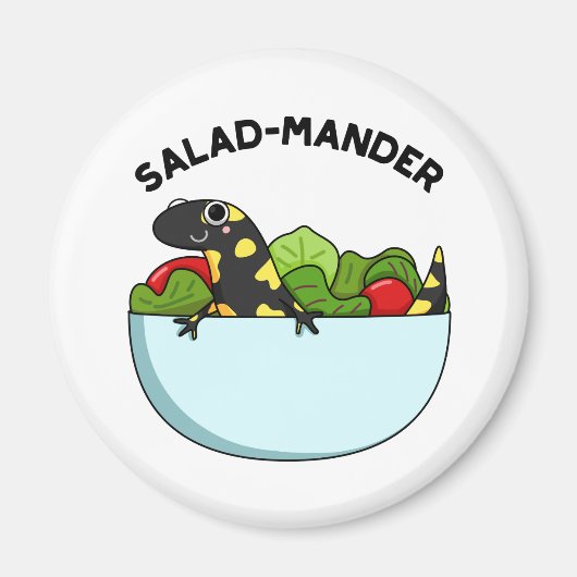 Salad-mander Funny Salamander Animal Pun Magneet (Voorkant)