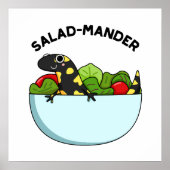 Salad-mander Funny Salamander Animal Pun Poster (Voorkant)