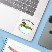 Salad-mander Funny Salamander Animal Pun Sticker (Laptop met iPhone)
