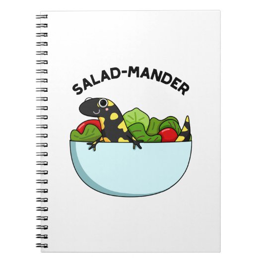 Salad-mander Grappige Salamander Dier Woordspeling Notitieboek (Voorkant)