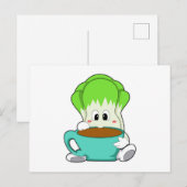 Salad met beker koffie briefkaart (Voorkant / Achterkant)