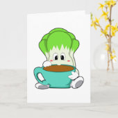 Salad met beker koffie kaart (Gele Bloem)