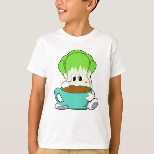 Salad met beker koffie t-shirt (Voorkant)