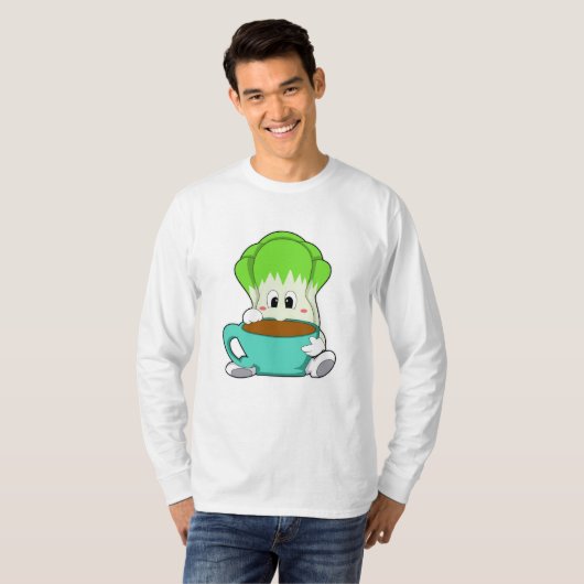 Salad met beker koffie t-shirt (Voorkant volledig)