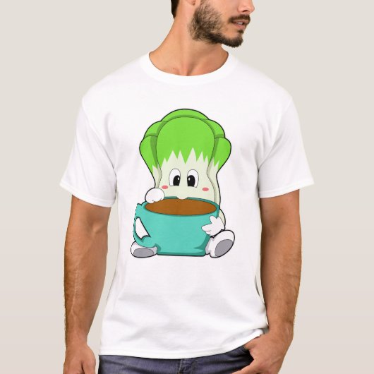 Salad met beker koffie t-shirt (Voorkant)