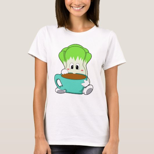 Salad met beker koffie t-shirt (Voorkant)