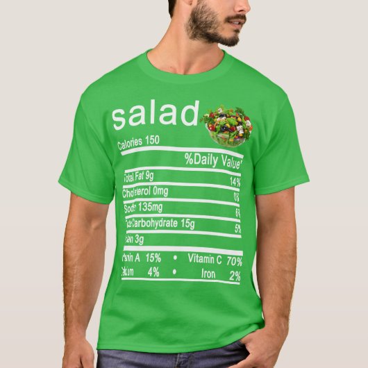 salad Nutrition Facts label T-shirt (Voorkant)