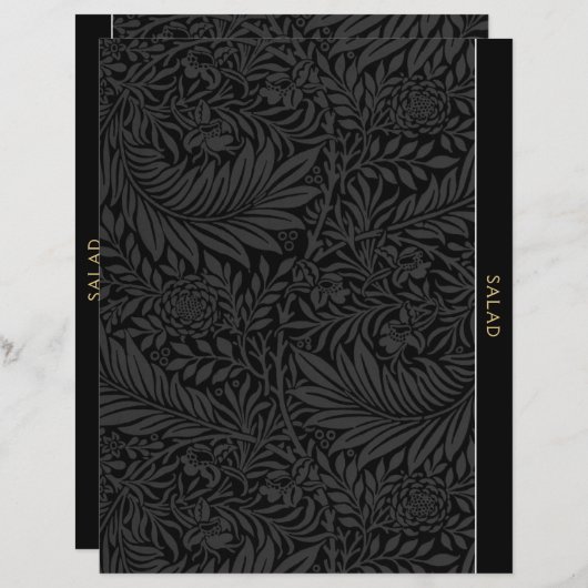 Salad | Ontvanger divider |  zwarte Floral (Voorkant / Achterkant)