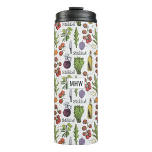 Salad Pattern monogram tumbler Thermosbeker
