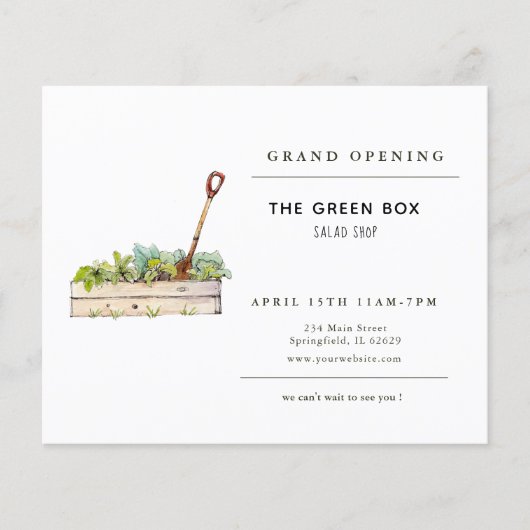 Salad Restaurant Grote opening Flyer (Voorkant)