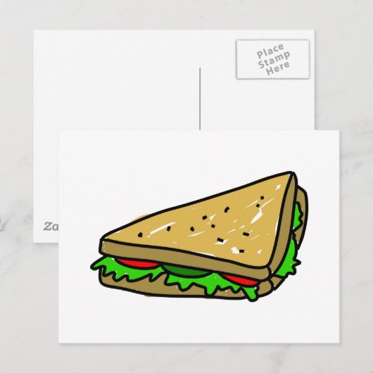 Salad Sandwich Briefkaart (Voorkant / Achterkant)