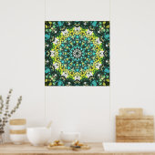 Salad Spinner – Green Yellow Mandala Pattern Poster (Keuken)