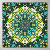 Salad Spinner – Green Yellow Mandala Pattern Poster (Voorkant)