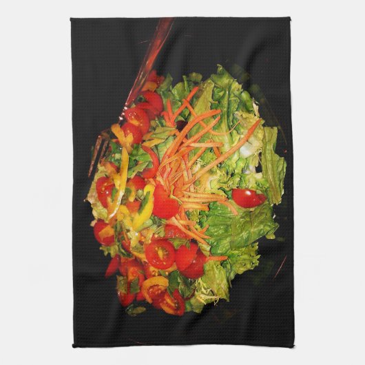 Salad Tomato Carrot Lettuce Theedoek (Verticaal)