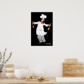 Salad Tossing Chef print/poster Poster (Keuken)