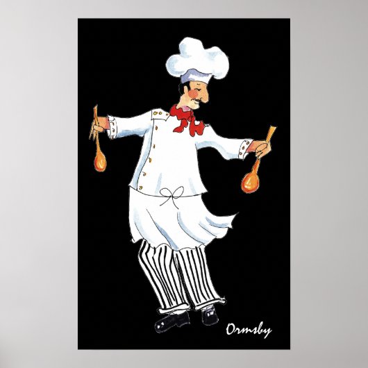 Salad Tossing Chef print/poster Poster (Voorkant)