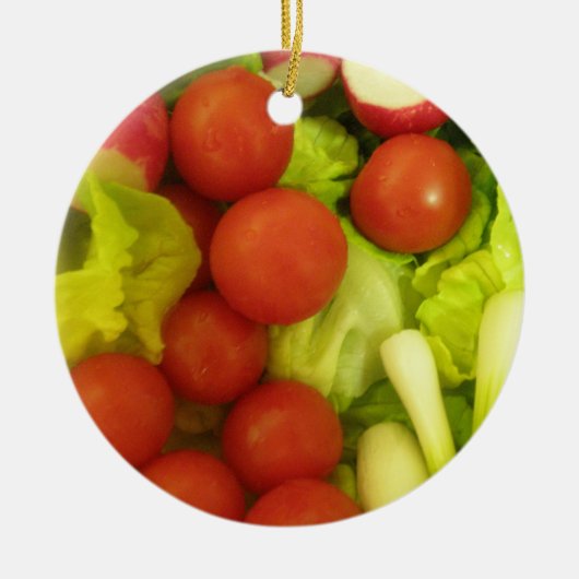 Salad Vegetables Custom Birthday Keramisch Ornament (Voorkant)