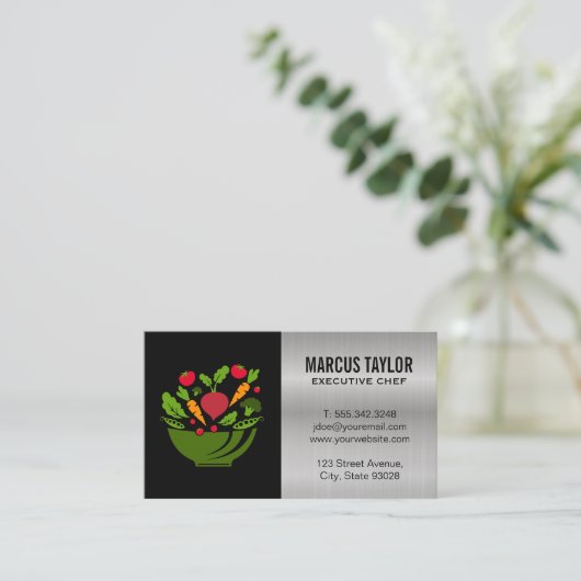 Salad Vegetables | Metaal Visitekaartje (Staand voorkant)