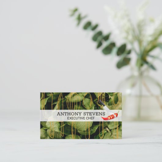 Saladbar | chef | keukenwaren visitekaartje (Staand voorkant)