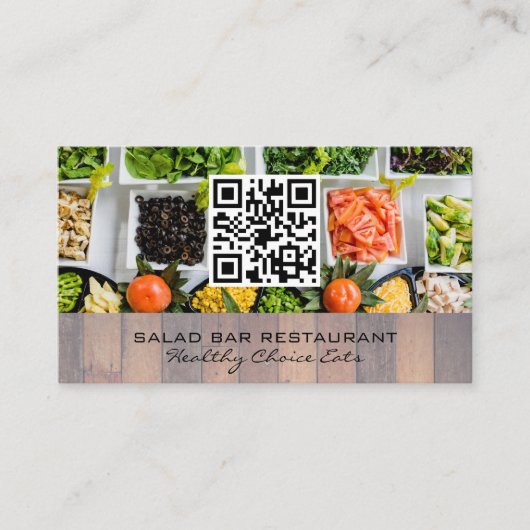 Saladbar | culinair | QR-code Visitekaartje (Voorkant)