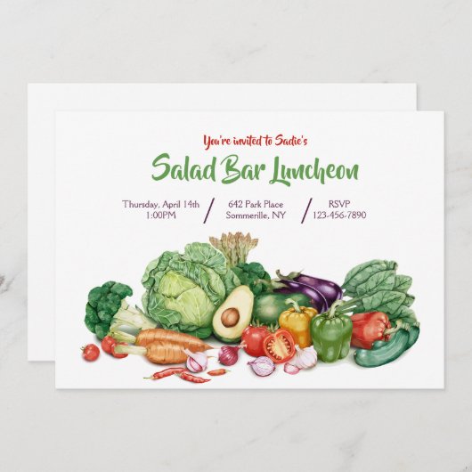 Saladbar Kaart (Voorkant / Achterkant)